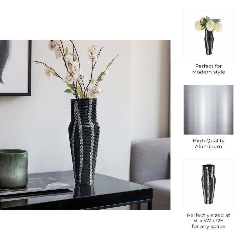 Aluminum Metal Balaz Asymmetrical Sculpted Vase