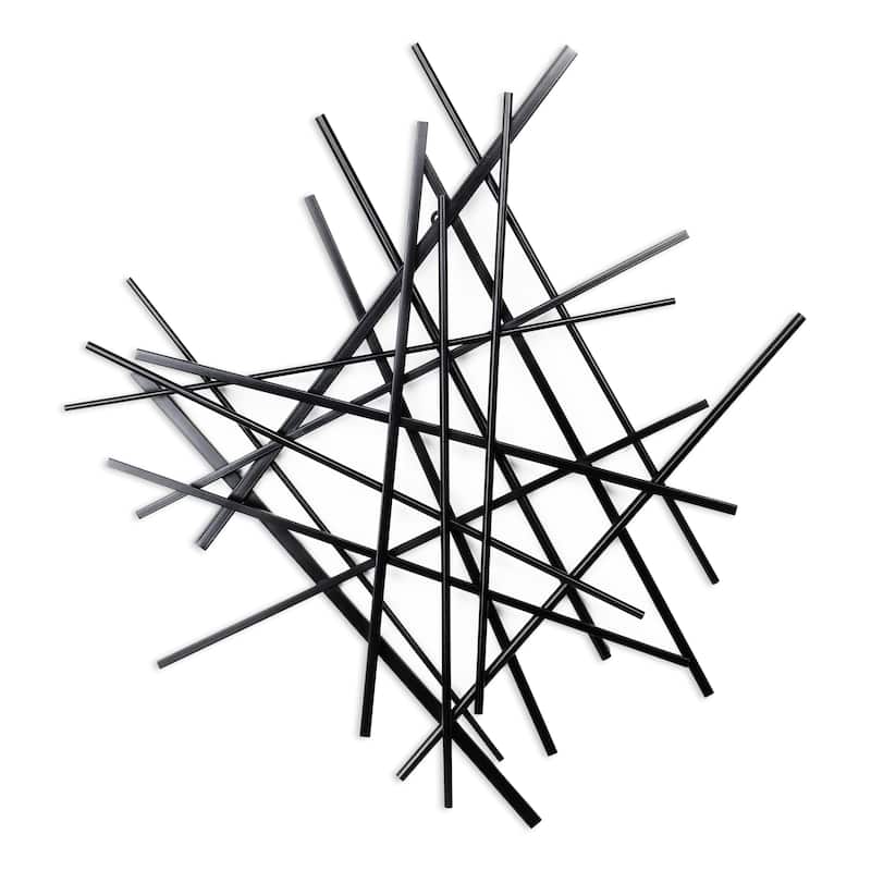 Avalon Black Abstract Wall Art - W: 26.5" x D: 1.25" x H: 28.5"