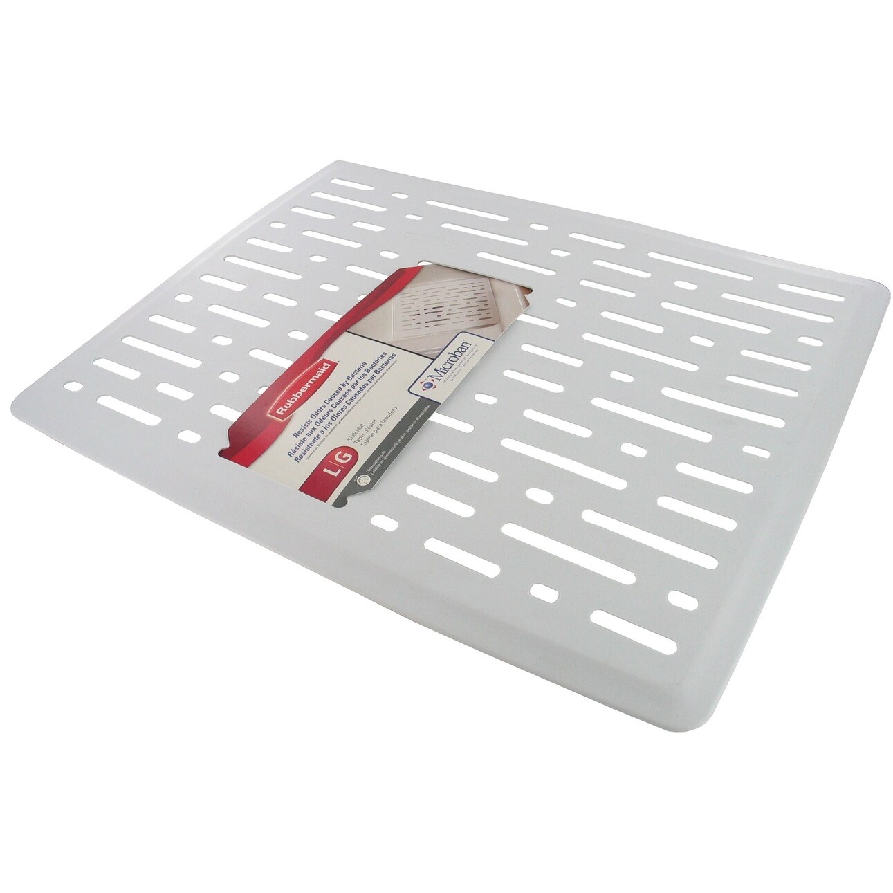 Rubbermaid 1G1606 12.8 Wide Single Basin Sink Mat - White