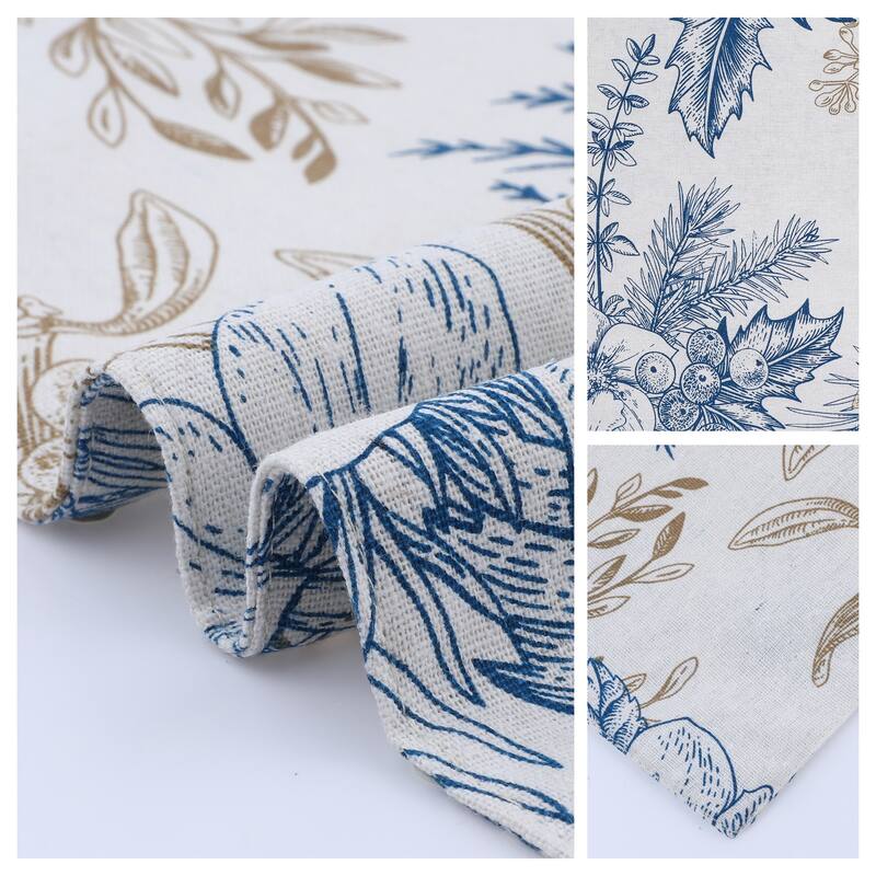 Farmhouse Placemats Set of 4 Polyester Placemats for Dining Table Decor Indoor Outdoor Kitchen Table Mat Wipe Clean - 18*13in - Blue-Brown