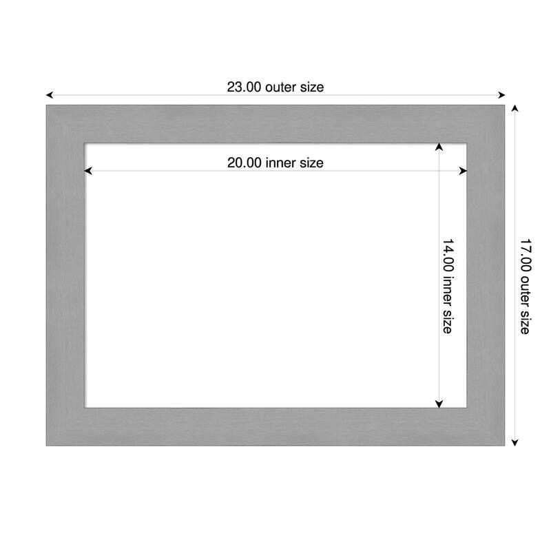Amanti Art Brushed Black Framed Dry Erase Magnetic Board - 23 x 17 in - Brushed Nickel