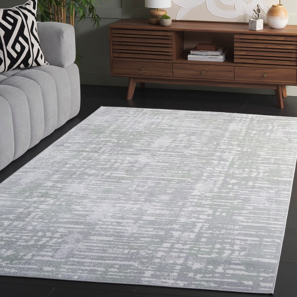 SAFAVIEH Bayside Machine Washable Neshka Modern Abstract Rug