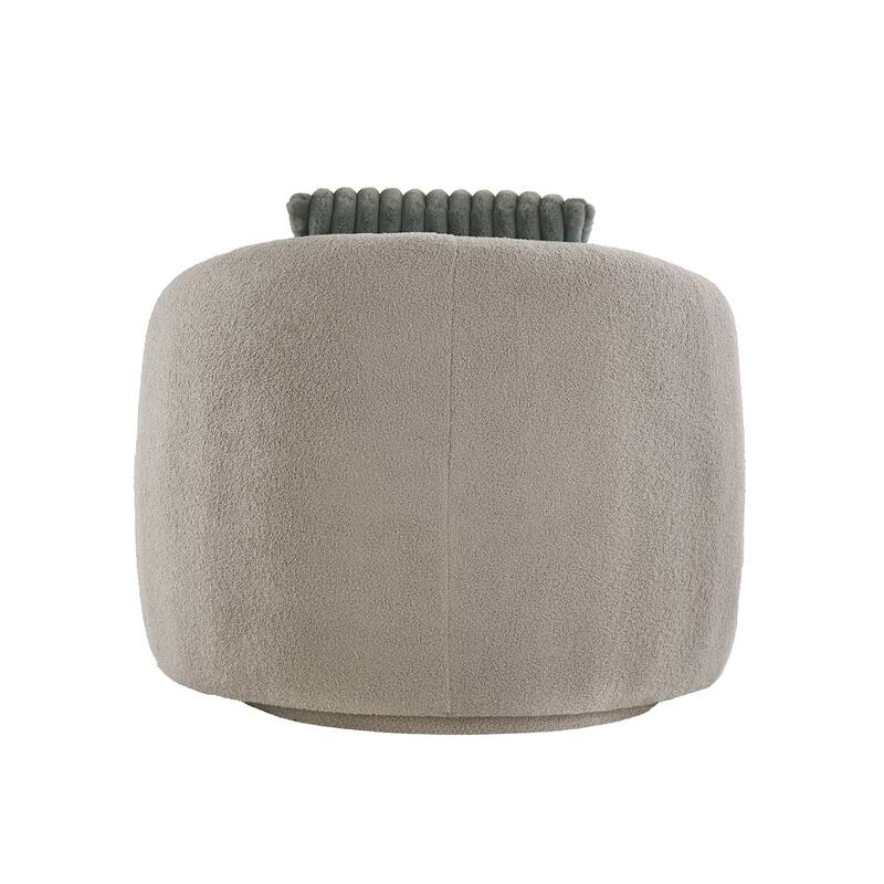 Willits Boucle Accent Chair with Cloud-Like Curved Design and Furry Channel Pillow by iNSPIRE Q Modern