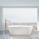 preview thumbnail 22 of 33, Altair Kaprun Flatbottom Freestanding Acrylic Soaking Bathtub in Glossy White with Drain and Overflow