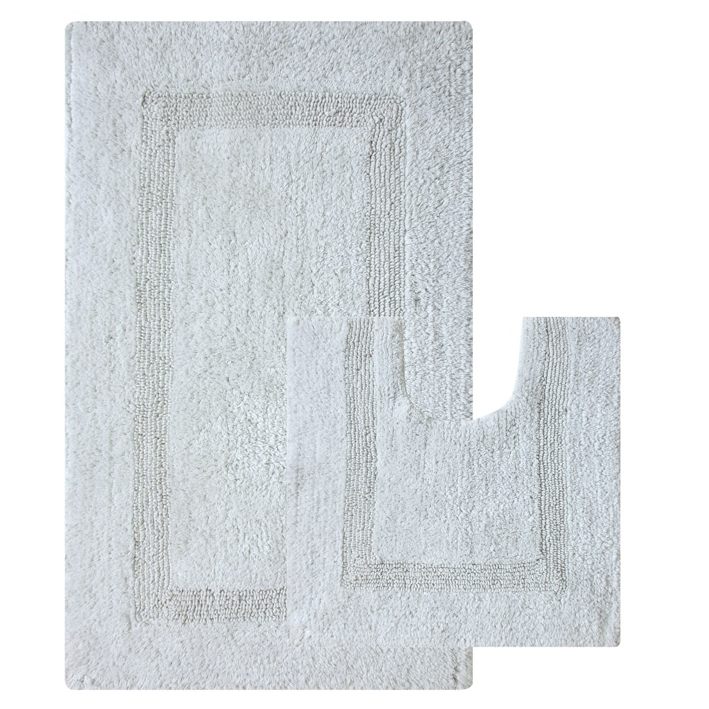Fabstyles Soft & Absorbent Reversible Cotton Bath Rug Set of 2