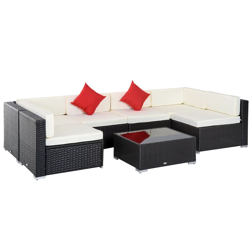 Outsunny 7-Piece Outdoor Wicker Patio Furniture Set