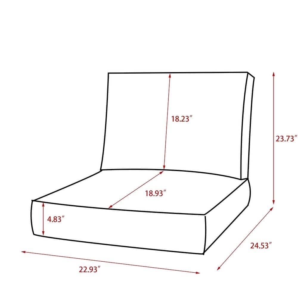 Modern 24" Outdoor Deep Seat Cushions Set, Outdoor Cushions for Chairs - 23" W x 24.5" D