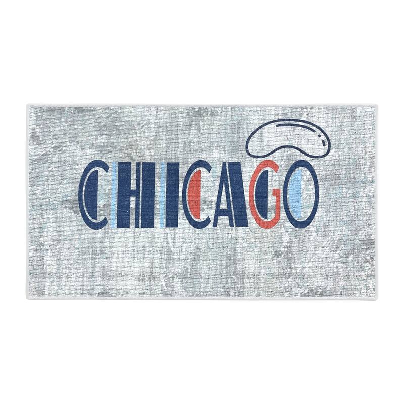 SussexHome Non-Skid Ultra-Thin Area Rugs for Laundry Room, Entryway, Bathroom and Kitchen - Washable Multipurpose Floor Mat - 24x44 inch - Chicago