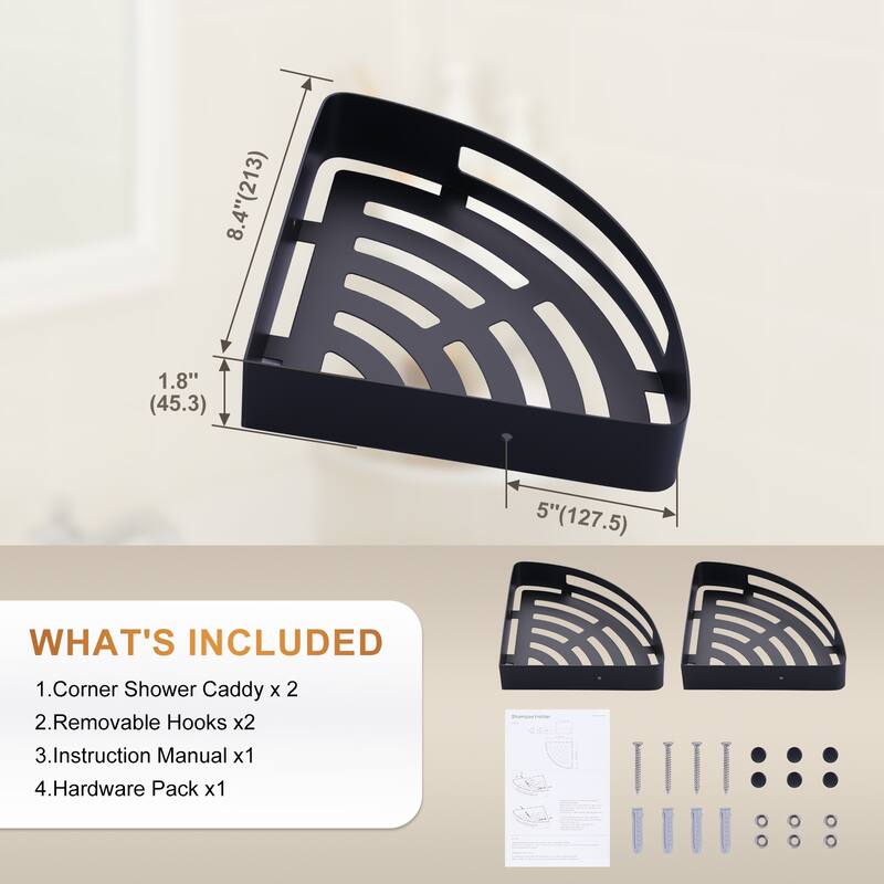 WOWOW Two Piece Stainless Steel Modern Wall Mounted Storage Basket - N/A