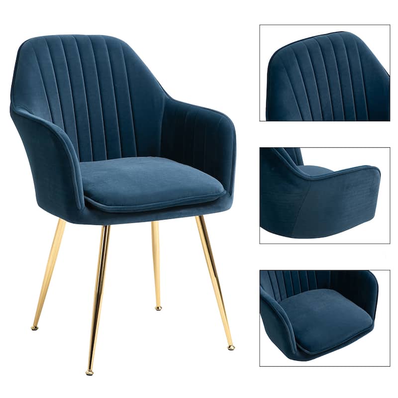 AVAWING Accent Arm Chairs Set of 2 Upholstered Velvet Dining Chairs