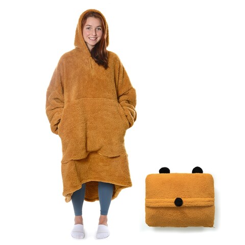 Tenby COMFY Sherpa Unisex Hoodie - Wearable Blanket Oversized , One Size