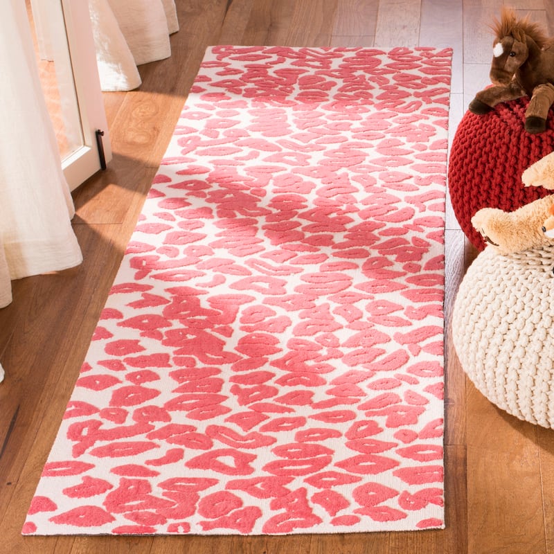 SAFAVIEH Kids Melody Cotton Rug - 2'3" x 7' Runner - Ivory/Red