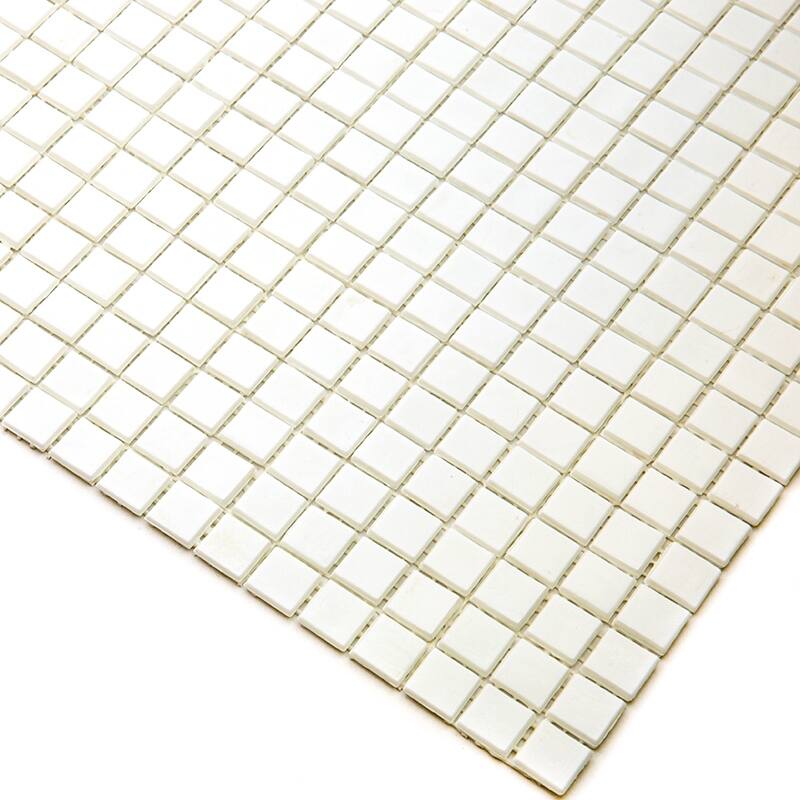 Apollo tile 12" x 12" Skosh Glossy Baby Powder White Glass Tile (18.69 sq ft/case) - 20 Pack