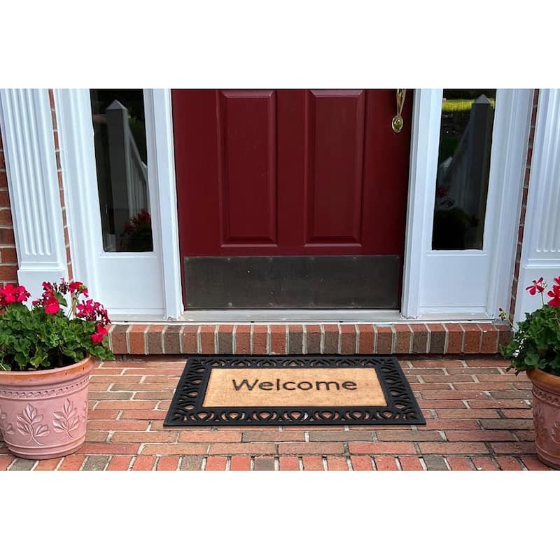 A1HC Rubber and Coir Paisley Beautifully Design Outdoor Durable Doormat 18"X30"