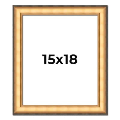 15x18 Frame Gold Plein Aire Solid Wood Picture Frame Width 2 Inches |