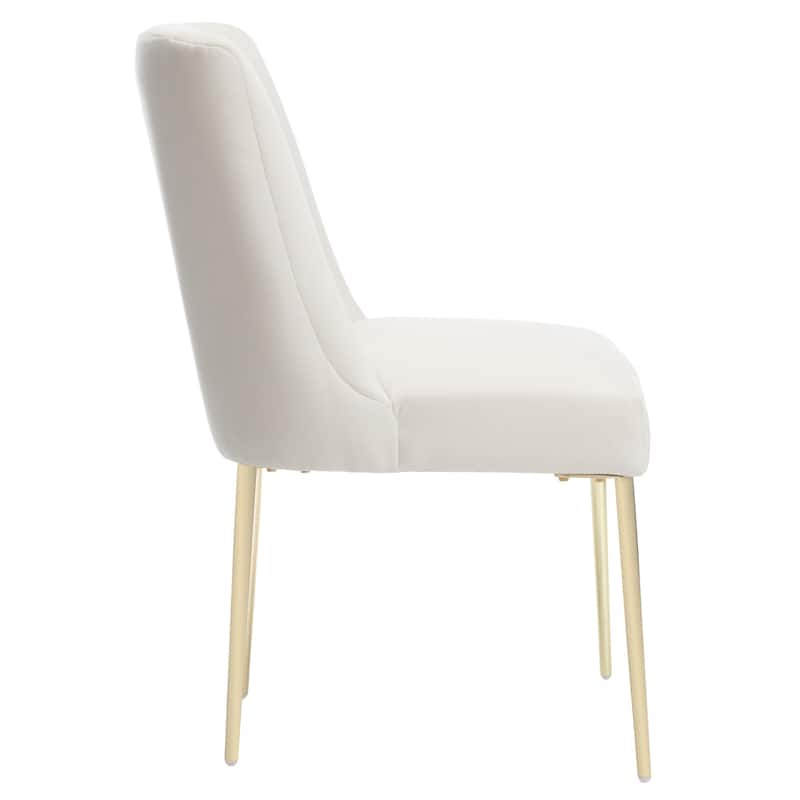 SAFAVIEH Couture Melonie Velvet Accent Chair - Mustard / Brass - 28"x23"x35.3" - 28" W x 23" D x 35" H - 28Wx23Dx35H