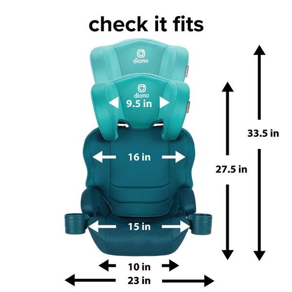 dimension image slide 3 of 5, Everett NXT High-Back Booster