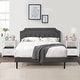 preview thumbnail 20 of 49, VECELO 3-Pieces Modern Upholstered Bed with Height Adjustable Headboard and Nightstands Sets