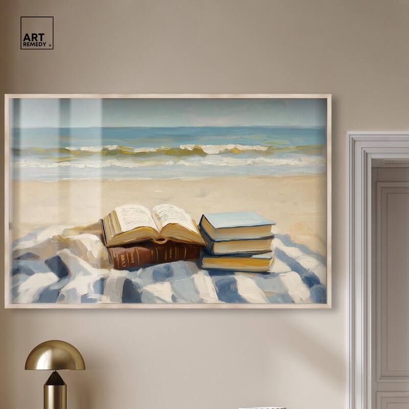 Beach Reading Shadowbox by Art Remedy