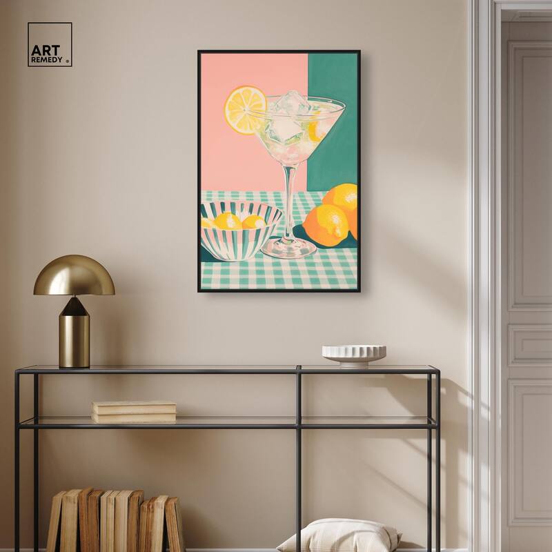 Lemon Slice Drink Canvas by Art Remedy