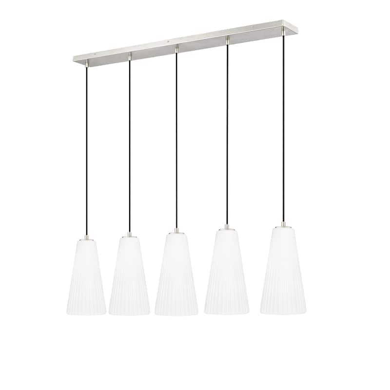Farrell 5 Light Linear Chandelier in Brushed Nickel