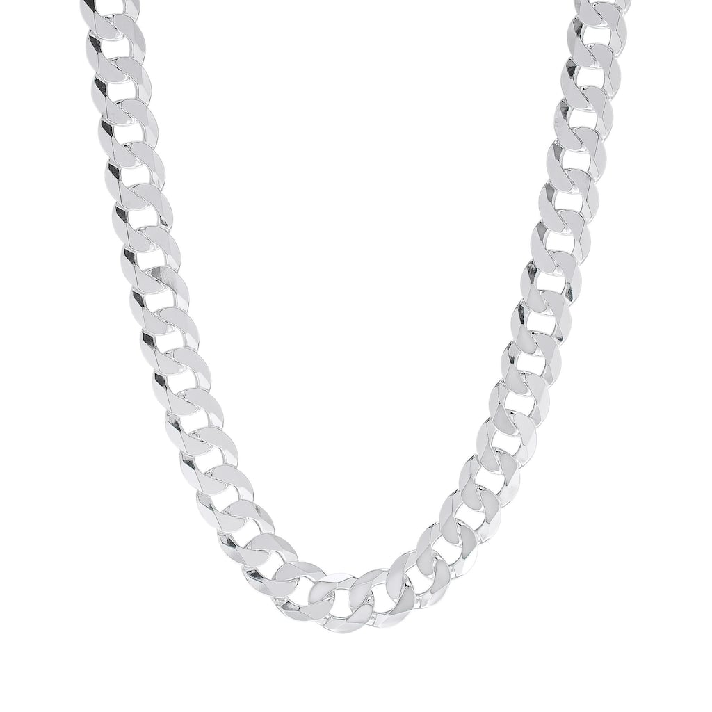 Victoria Townsend .925 Sterling Silver 7.7mm Diamond Cut FLAT CURB Necklace 22 inches.