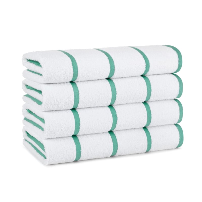 Arkwright Las Rayas 4-Piece Striped Beach Towel Set - 30x60 - Green