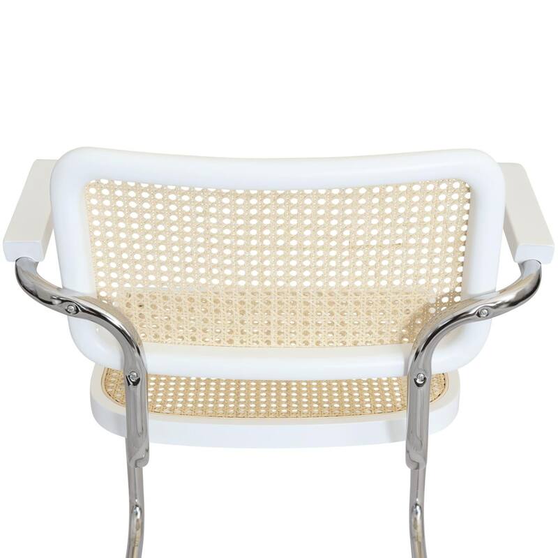 Breuer Chair Company Marcel Breuer Cesca Cane Cantilever Armchair Arm Chair w/ Chrome Steel Frame (Various Wood & Cane Colors)