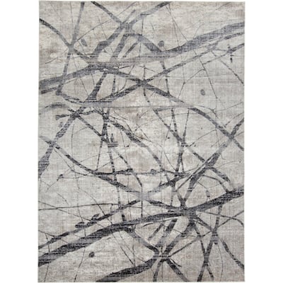 Teze Abstract Stain Resistant Area Rug By HomeRoots - 2' x 3'