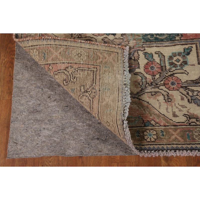 Pink Tabriz Persian Vintage Rug Hand-Knotted Wool Carpet - 7'8" x 10'8"