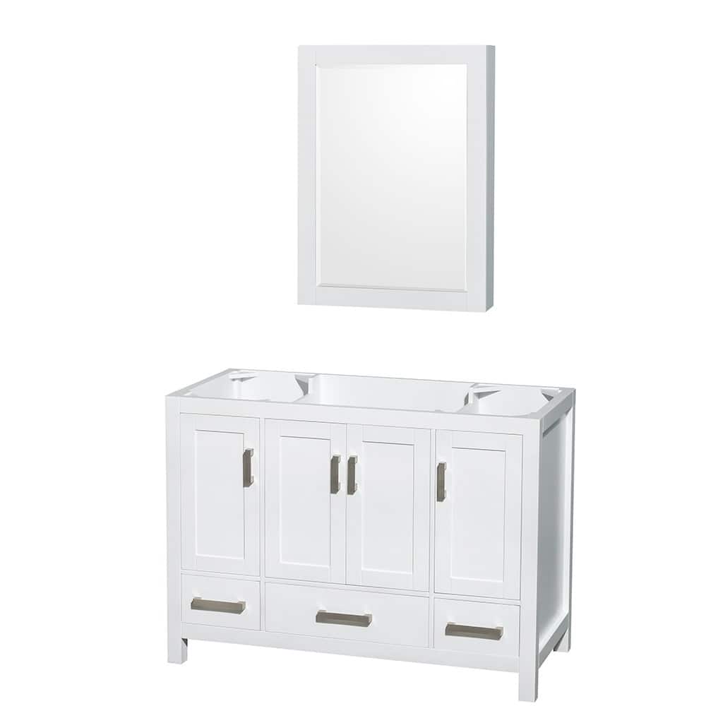 Wyndham Collection Sheffield 48" Hardwood Vanity Cabinet and Medicine