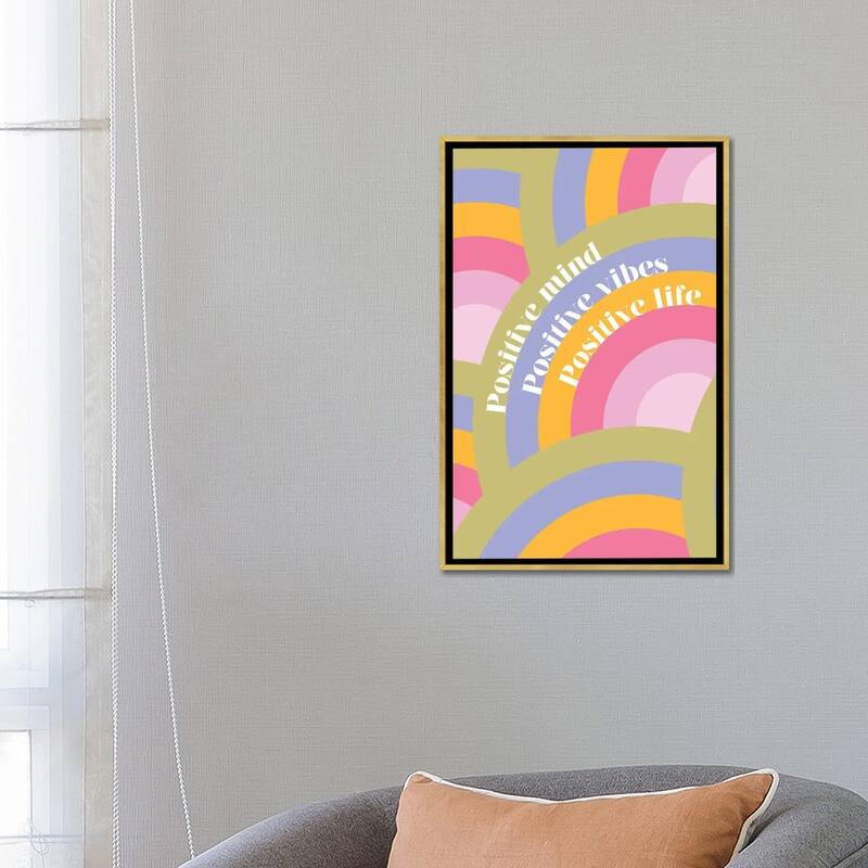 iCanvas "Positive Rainbows" by Dominique Vari Framed
