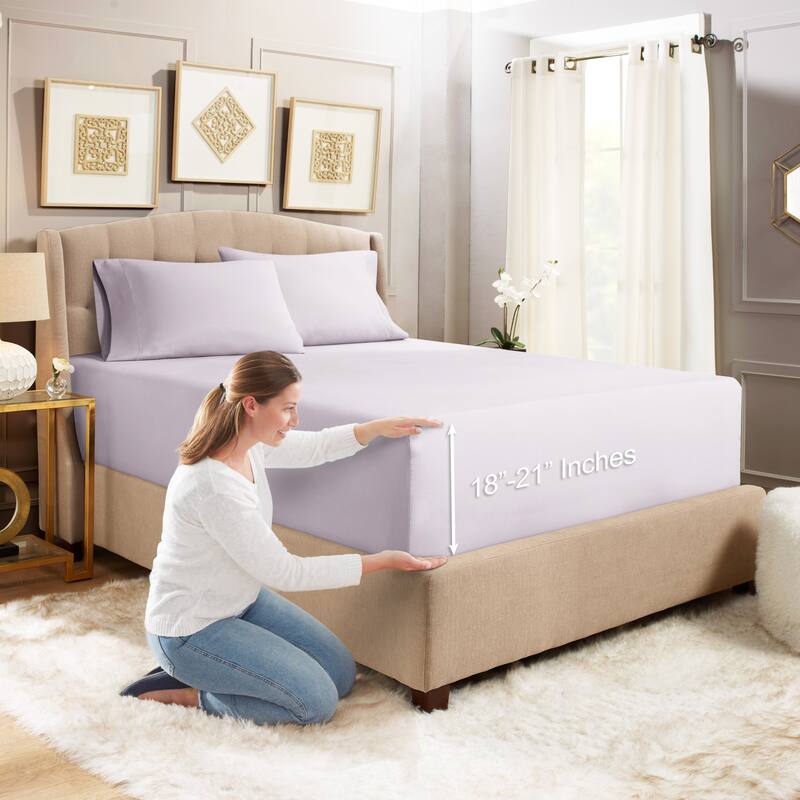 Empyrean Bedding Ultra Soft Microfiber 3 Piece Bed Sheet Set - Extra Deep Pocket Fitted Sheet with 2 Pillowcases