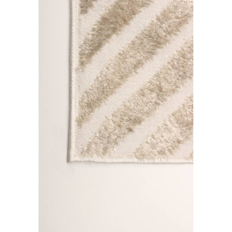 ECARPETGALLERY Machine Woven Roman Ivory Area Rug
