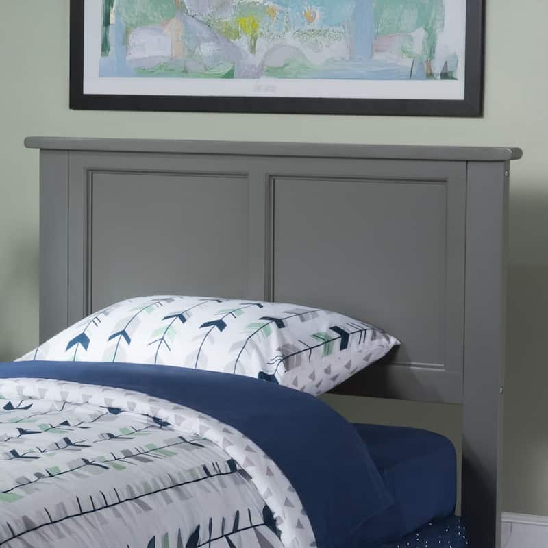 Madison Headboard with Attachable Charger - Grey - Twin
