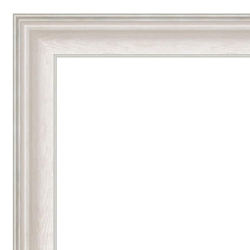 Beveled Bathroom Wall Mirror - Trio White Wash Silver Frame - Trio White Wash Silver
