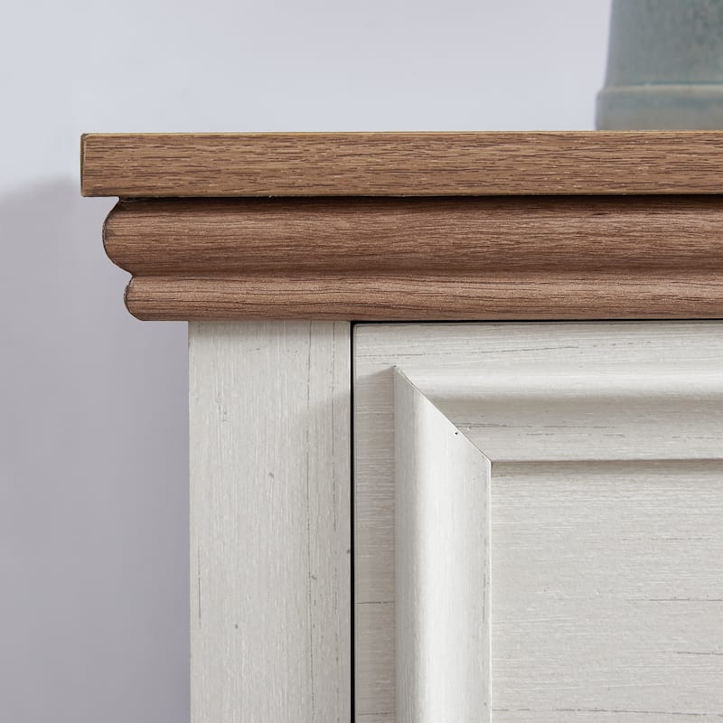 GDFStudio - Farmhouse Modern 7-Drawer Dresser Cabinet with Smooth Metal Slides and Wide Top