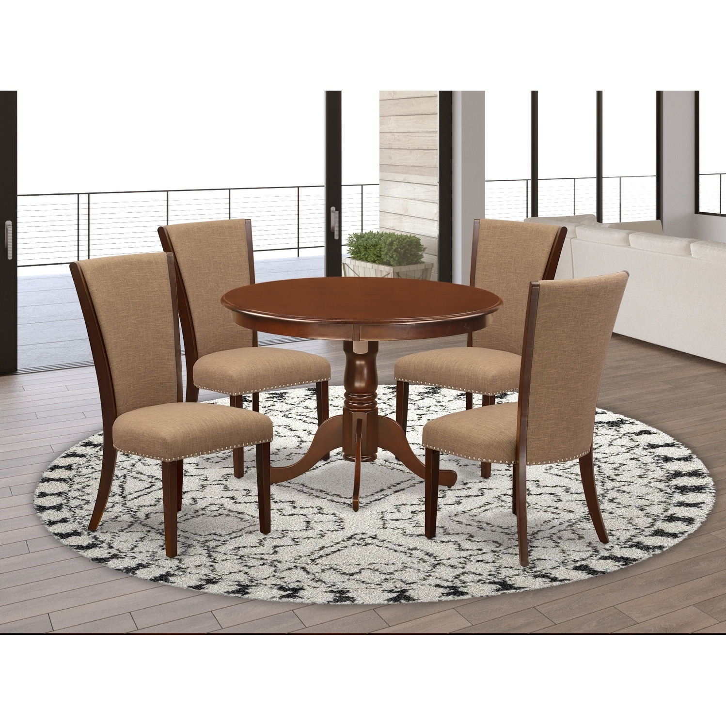 East West Furniture Kitchen Dining Set Dining Chairs And 1 Modern Dining Table Overstock 33061295