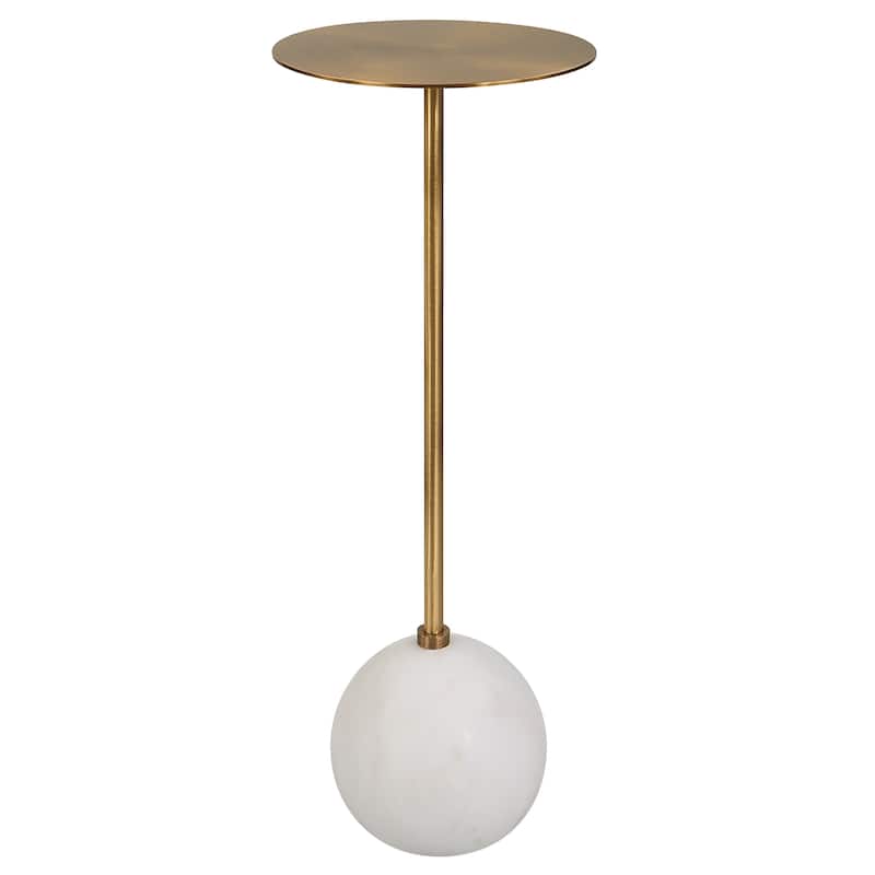 Uttermost Gimlet White Drink Table - 8.5"W x 22"H x 8.5"D