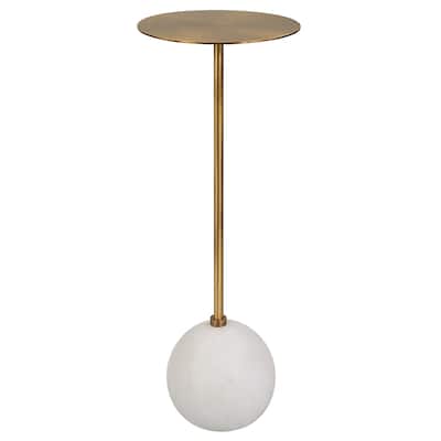 Uttermost Gimlet White Drink Table - 8.5"W x 22"H x 8.5"D
