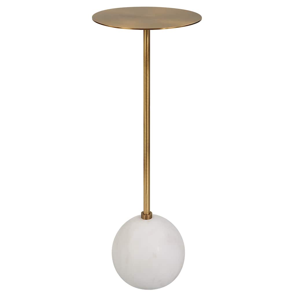 Uttermost Gimlet White Drink Table - 8.5"W x 22"H x 8.5"D