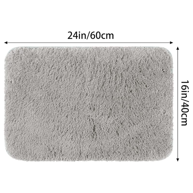 Luxury Bath Mat, Furry Soft Bathroom Rug, Solid Plush Shaggy Bath Carpet