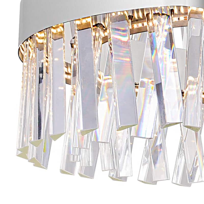 Glace Integrated LED 40in Curved Chrome Chandelier