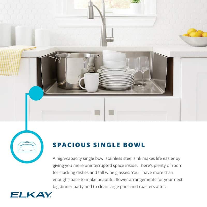 Elkay Crosstown 25-1/2" Undermount Single Basin Stainless Steel
