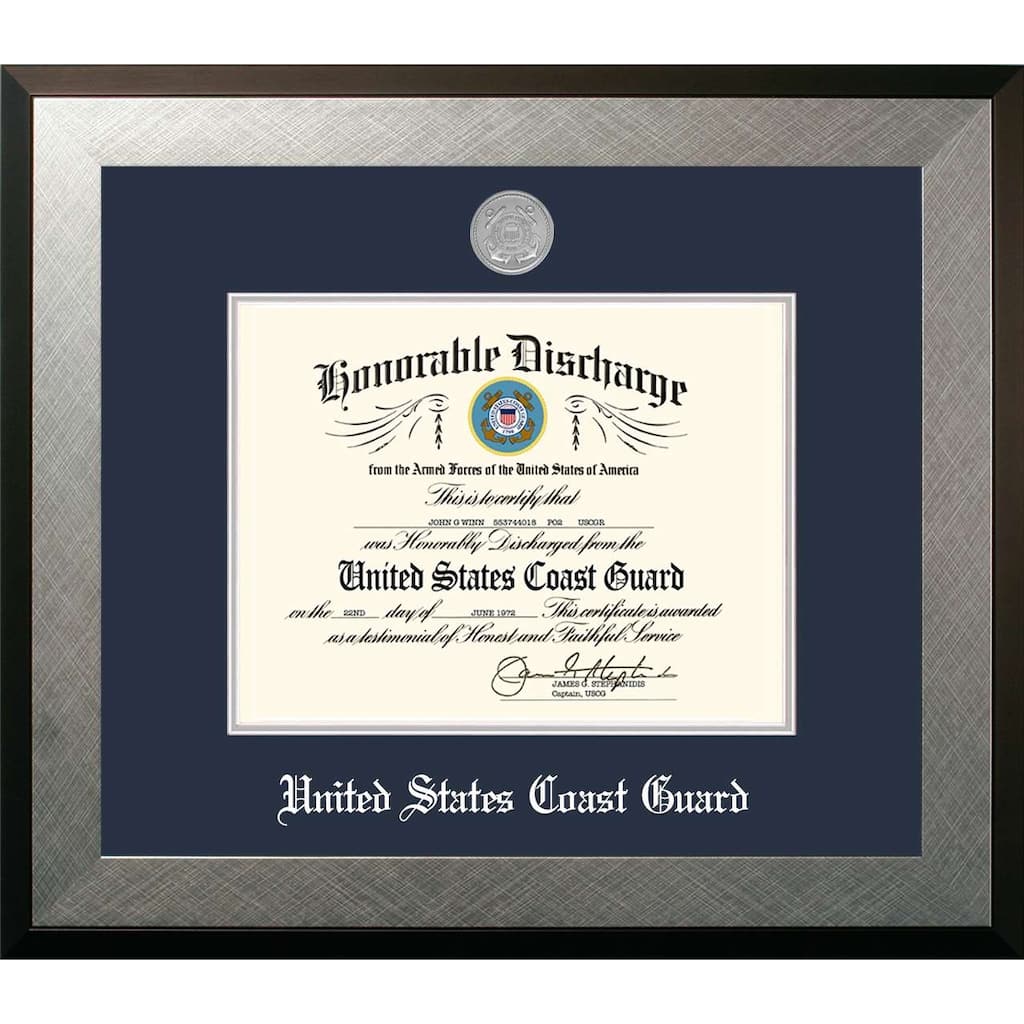 Patriot Frames Coast Guard 8.5x11 Discharge Honors Frame with Silver Medallion