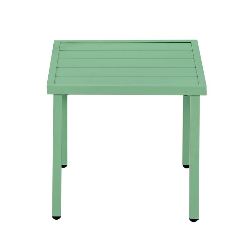 3-Piece Metal Patio Bistro Set with Stackable Chairs and Square Side Table