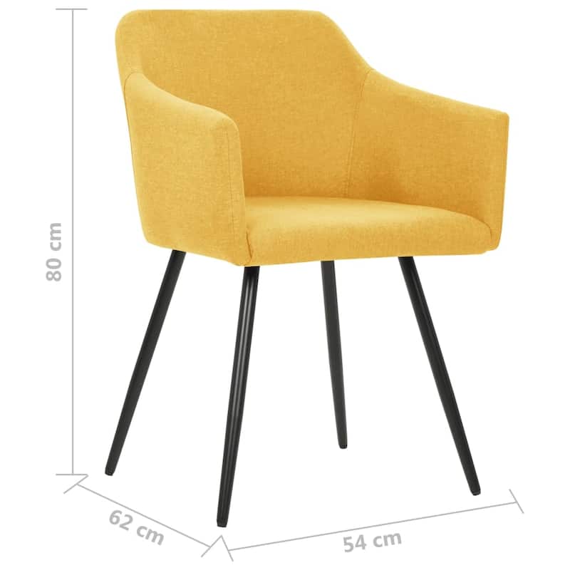 vidaXL Dining Chairs Upholstered Chair with Metal Legs for Living Room Fabric - 21.3" x 24.4" x 31.5"