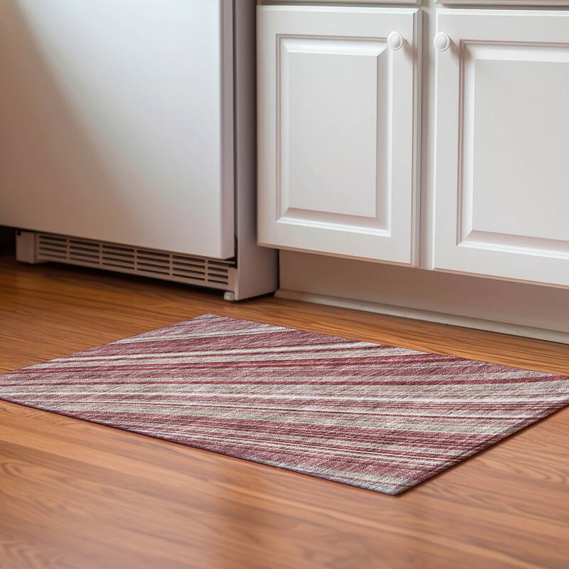 Premium Washable Super Soft Modern Flow Mayfield Rug - Garnet - 1'8" x 2'6"
