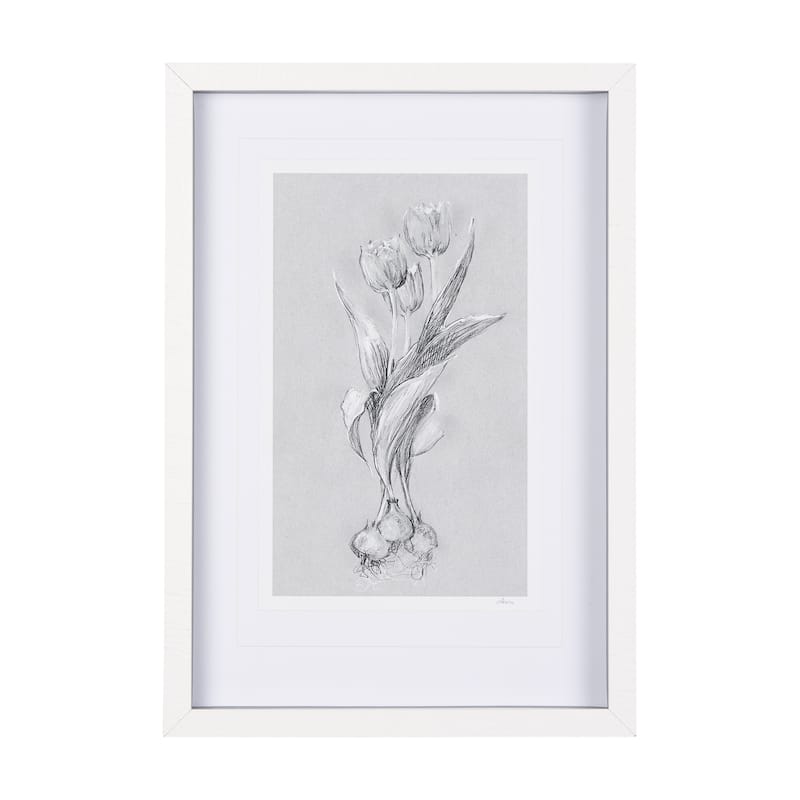 Botanical Sketches I (Grey) Framed Art Print