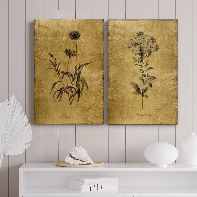 Gold Sketch Botanical I Premium Gallery Wrapped Canvas - Ready to Hang